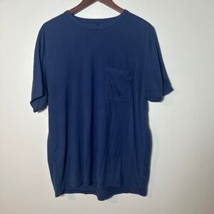 Lululemon Pocket T-Shirt Mens Large Navy Blue Good Short Sleeve Crewneck Tee